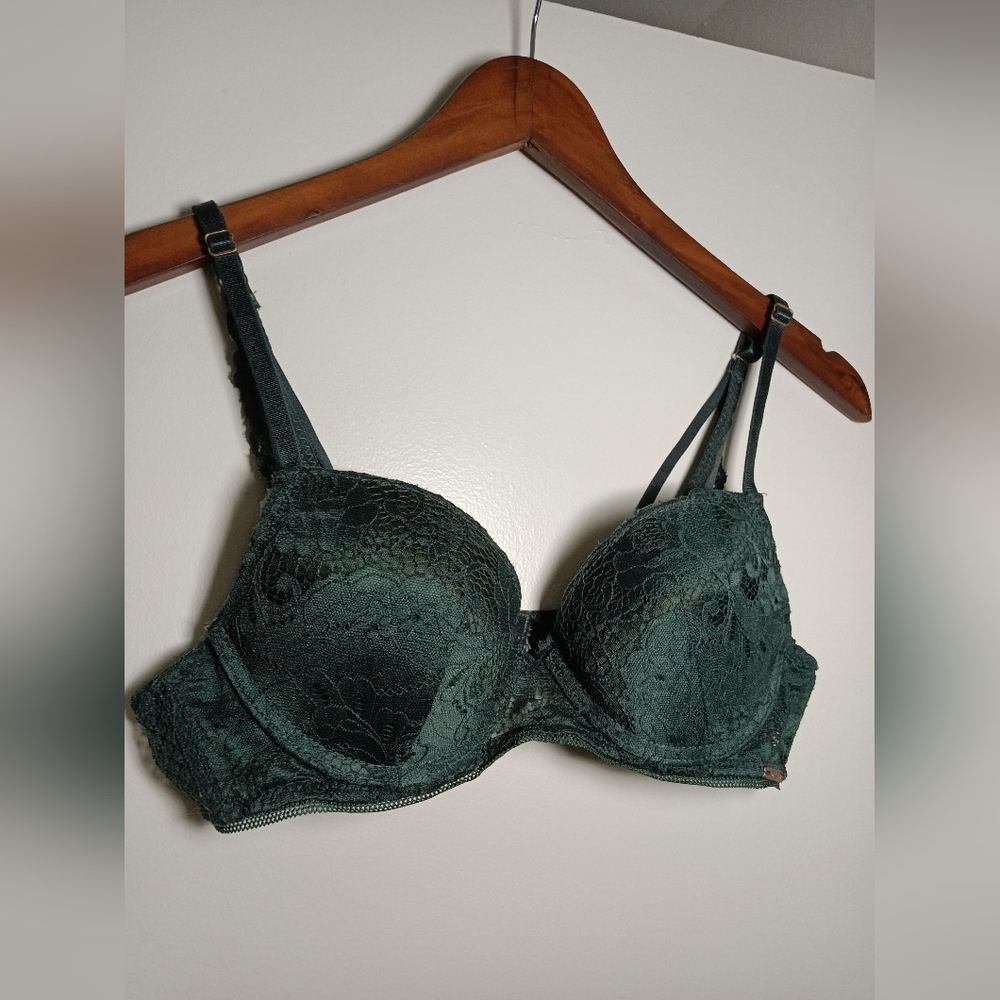 34B - Dark Forest Green Lace - Danskin Intimates